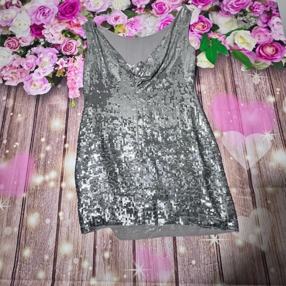 Silver Sequin Women's Top